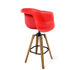Барный стул SHT-ST31/S93 (красный/брашированный коричневый/черный муар) в Хабаровске