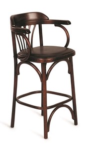 Барный стул 750 мягкий (темный тон, экокожа коричневая) в Комсомольске-на-Амуре