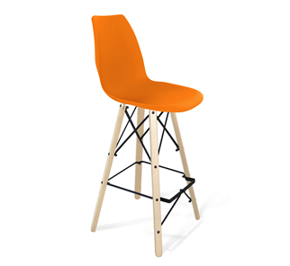 Барный стул SHT-ST29/S80 (оранжевый ral2003/прозрачный лак/черный) в Хабаровске