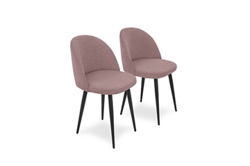 Комплект из 2-х обеденных стульев Лайт розовый черные ножки в Хабаровске - предосмотр