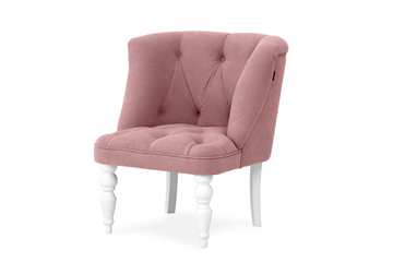 Мягкое кресло Бриджит розовый ножки белые в Комсомольске-на-Амуре