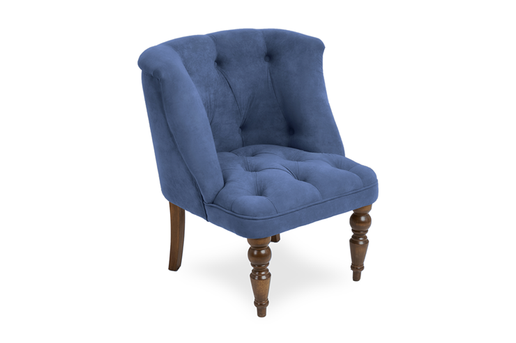 Кресло Бриджит синий ножки коричневые в Комсомольске-на-Амуре - изображение 1