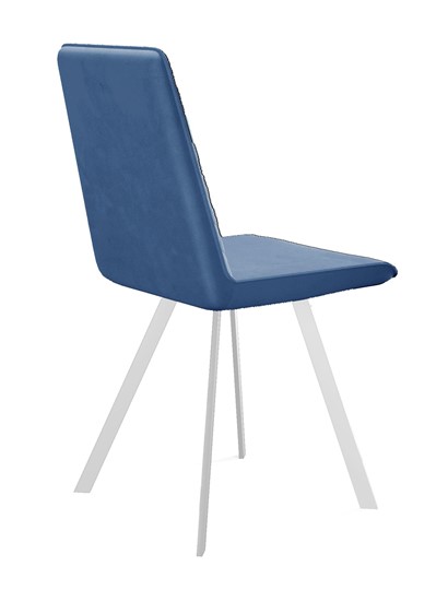 Кухонный стул 202, микровелюр B8 blue, ножки белые в Комсомольске-на-Амуре - изображение 2
