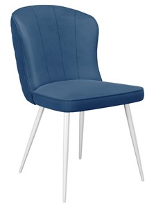 Кухонный стул 209, микровелюр B8 blue, ножки белые в Комсомольске-на-Амуре