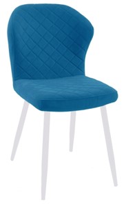 Кухонный стул 239 синий, ножки белые в Комсомольске-на-Амуре
