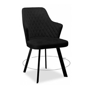 Обеденный стул 245 Поворотный, Микровелюр К21 Черный  / опоры черные в Комсомольске-на-Амуре