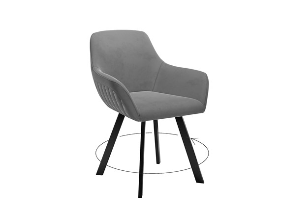 Мягкий стул 248 Поворотный, Микровелюр Z28 Темно-серый/черный в Комсомольске-на-Амуре - изображение