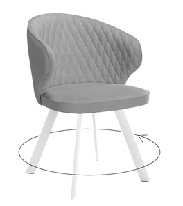 Обеденный стул 249 Поворотный, Микровелюр B22 Grey / опоры белые в Хабаровске - предосмотр