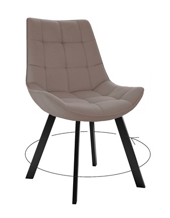 Обеденный стул 263 Поворотный, Микровелюр B5 Latte / опоры черные в Хабаровске - изображение