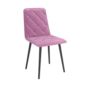Обеденный стул Антика, велюр тенерифе розовый/Цвет металл черный в Комсомольске-на-Амуре
