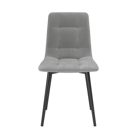 Обеденный стул Белла, велюр тенерифе грей/Цвет металл черный в Хабаровске - изображение 1