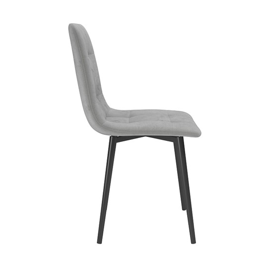 Обеденный стул Белла, велюр тенерифе грей/Цвет металл черный в Хабаровске - изображение 2