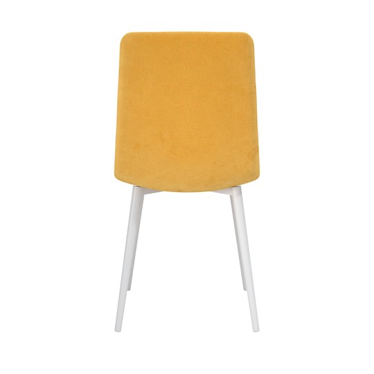 Обеденный стул Белла, велюр тенерифе куркума/Цвет металл белый в Хабаровске - изображение 3