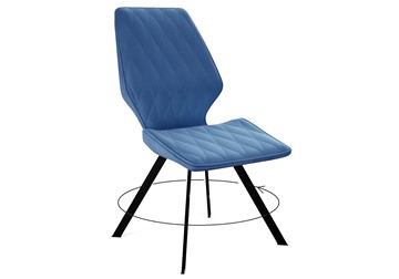 Мягкий стул DikLine 243 поворотный B8 BLUE, ножки черные в Хабаровске - предосмотр
