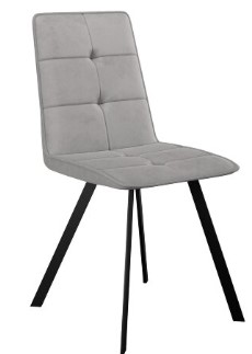 Обеденный стул DikLine 280 Микровелюр B22 Grey ножки черные в Хабаровске - изображение