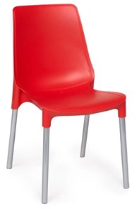 Обеденный стул GENIUS (mod 75) 46x56x84 красный/ножки хром арт.19669 в Хабаровске