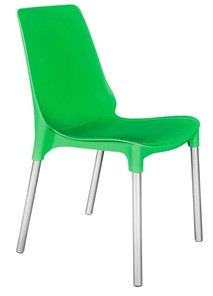 Обеденный стул GENIUS (mod 75) 46x56x84 зеленый/ножки хром арт.19668 в Хабаровске