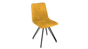 Кухонный стул Хьюго К4 (Черный муар/Микровелюр Wellmart Yellow) в Комсомольске-на-Амуре
