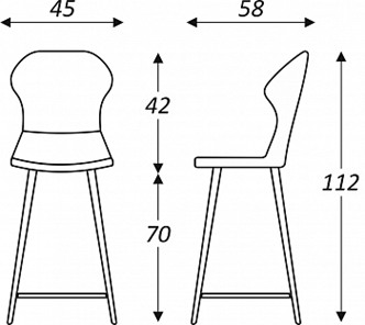 Обеденный стул Марио барный(Изумрудный Т189/ноги черные) в Комсомольске-на-Амуре - предосмотр 2