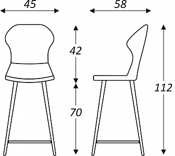 Обеденный стул Марио барный(Аквамарин Т179/ноги черные) в Хабаровске - изображение 5