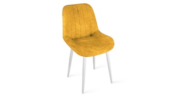 Обеденный стул Марвел Исп. 2 К1С (Белый матовый/Микровелюр Wellmart Yellow) в Хабаровске