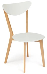 Кухонный стул MAXI (Макси), бук/МДФ 86x48,5x54,5 Белый/Натуральный Бук арт.19584 в Хабаровске