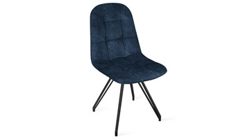 Кухонный стул Райс К4 (Черный муар/Микровелюр Wellmart Blue) в Комсомольске-на-Амуре