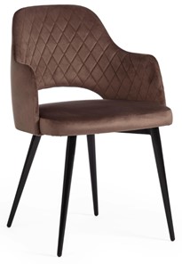 Обеденный стул VALKYRIA (mod. 711) 55х55х80 коричневый barkhat 12/черный арт.19001 в Комсомольске-на-Амуре
