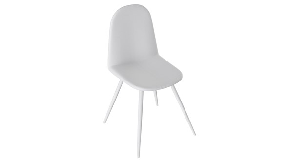 Обеденный стул Марли (конус Т3), Белый муар/Кожзам Белый в Комсомольске-на-Амуре - изображение