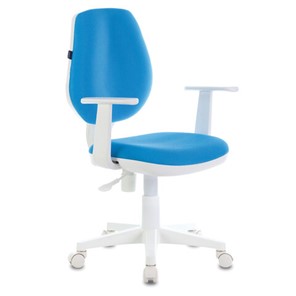 Компьютерное кресло Brabix Fancy MG-201W (с подлокотниками, пластик белый, голубое) 532411 в Хабаровске - предосмотр