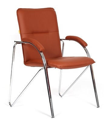 Кресло компьютерное CHAIRMAN 850 Экокожа Terra 111 коричневая в Хабаровске - изображение