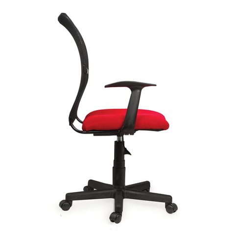 Кресло компьютерное Brabix Spring MG-307 (с подлокотниками, комбинированное красное/черное TW) в Хабаровске - изображение 1