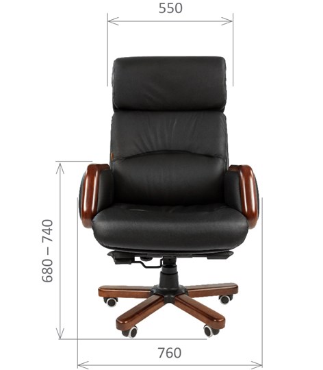 Офисное кресло CHAIRMAN 417 кожа черная в Комсомольске-на-Амуре - изображение 1
