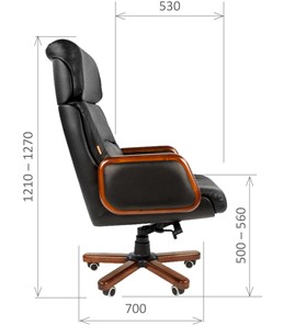 Офисное кресло CHAIRMAN 417 кожа черная в Хабаровске - предосмотр 2