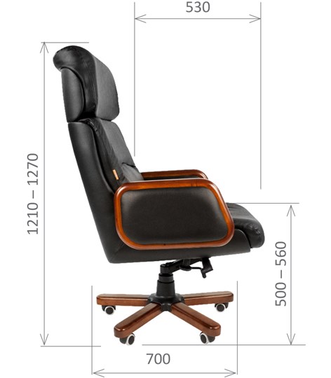 Офисное кресло CHAIRMAN 417 кожа черная в Хабаровске - изображение 2