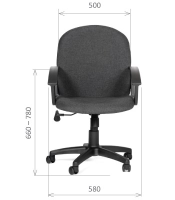 Кресло офисное CHAIRMAN 681 Ткань C-3 черное в Хабаровске - изображение 1