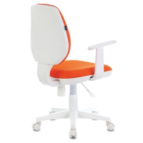 Кресло компьютерное Brabix Fancy MG-201W (с подлокотниками, пластик белый, оранжевое) 532410 в Хабаровске - предосмотр 2