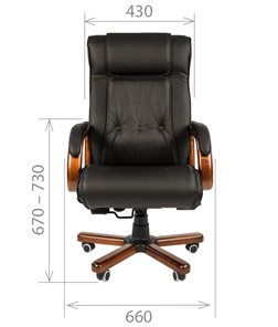 Офисное кресло CHAIRMAN 653 кожа черная в Хабаровске - предосмотр 1
