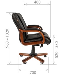 Кресло компьютерное CHAIRMAN 653M кожа черная в Хабаровске - предосмотр 2
