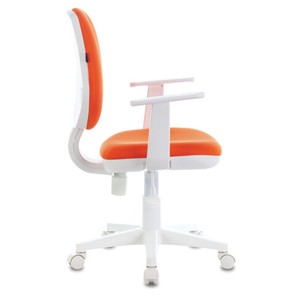 Кресло компьютерное Brabix Fancy MG-201W (с подлокотниками, пластик белый, оранжевое) 532410 в Хабаровске - предосмотр 1