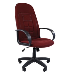 Кресло компьютерное CHAIRMAN 727 ткань ст., цвет бордо в Хабаровске - предосмотр