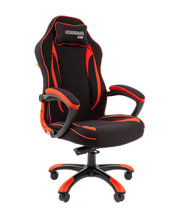 Кресло игровое CHAIRMAN GAME 28 Полиэстер комбинированная ткань красный/черный в Хабаровске