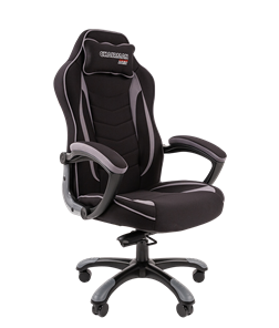 Кресло игровое CHAIRMAN GAME 28 Полиэстер комбинированная ткань серый/черный в Хабаровске
