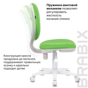 Компьютерное кресло Brabix Fancy MG-201W (без подлокотников, пластик белый, салатовое) 532414 в Хабаровске - предосмотр 9