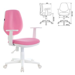 Компьютерное кресло Brabix Fancy MG-201W (с подлокотниками, пластик белый, розовое) 532409 в Хабаровске - предосмотр 3