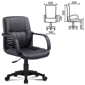Офисное кресло BRABIX "Hit MG-300", с подлокотниками, экокожа, черное, 530864 в Хабаровске - предосмотр 1