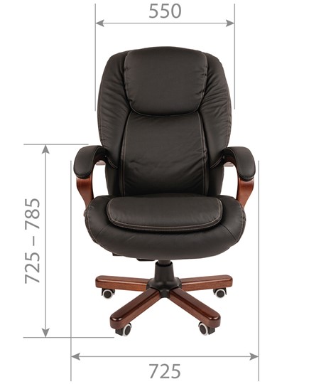Кресло компьютерное CHAIRMAN 408 кожа черная в Хабаровске - изображение 1