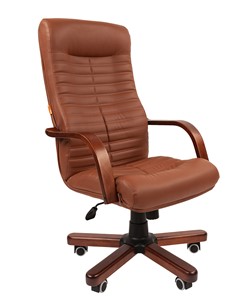 Офисное кресло CHAIRMAN 480 WD, экокожа, цвет коричневый в Комсомольске-на-Амуре