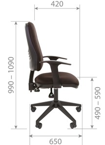 Кресло компьютерное CHAIRMAN 661 Ткань стандарт 15-21 черная в Хабаровске - предосмотр 4