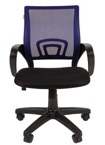 Офисное кресло CHAIRMAN 696 black Сетчатый акрил DW61 синий в Хабаровске - предосмотр 1